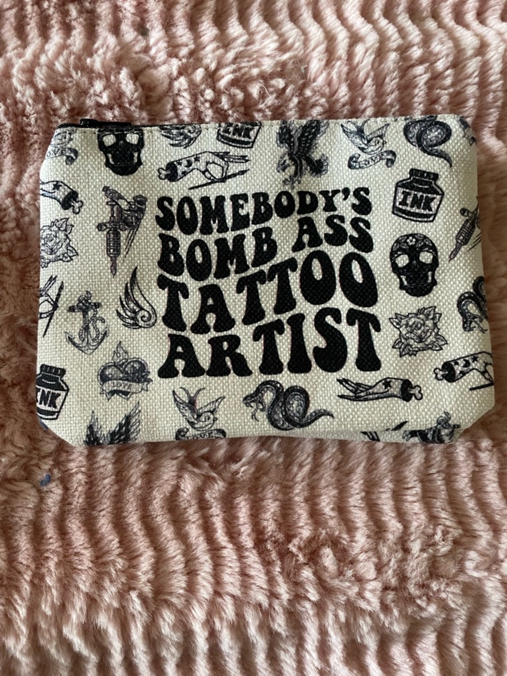 Canvas Tattoo Artist Pouch - Black on Cream
